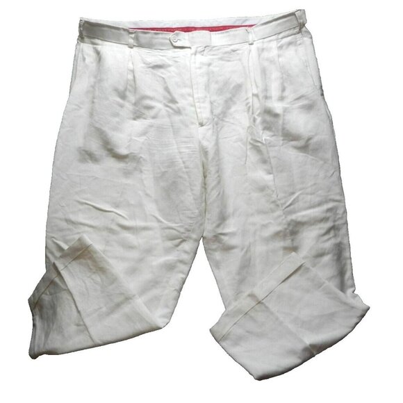 Phat Farm Pants Adult W48 48x28 Pleated Straight Leg Viscose Casual Trouser Mens - Picture 1 of 9